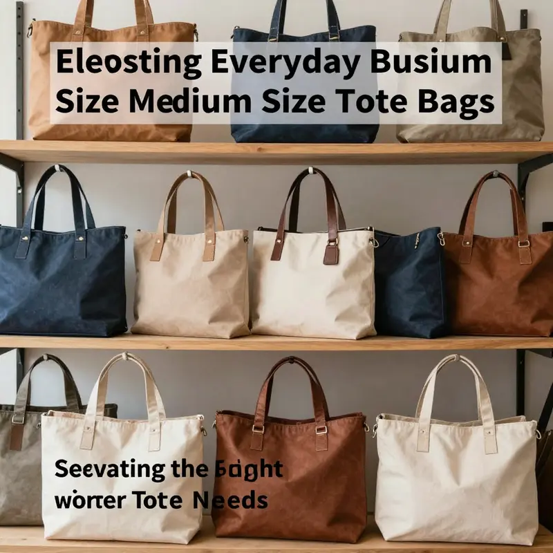 A versatile medium-sized tote bag alongside essential office items, illustrating the bag’s utility.