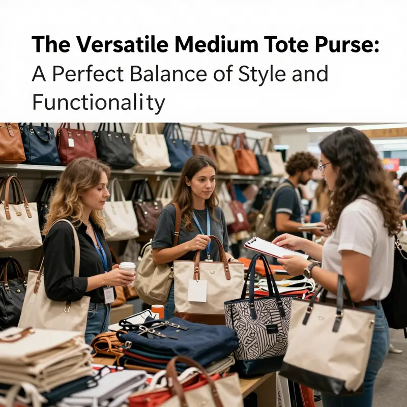 Showcasing the design features of a medium tote purse, emphasizing the balance between style and functionality.