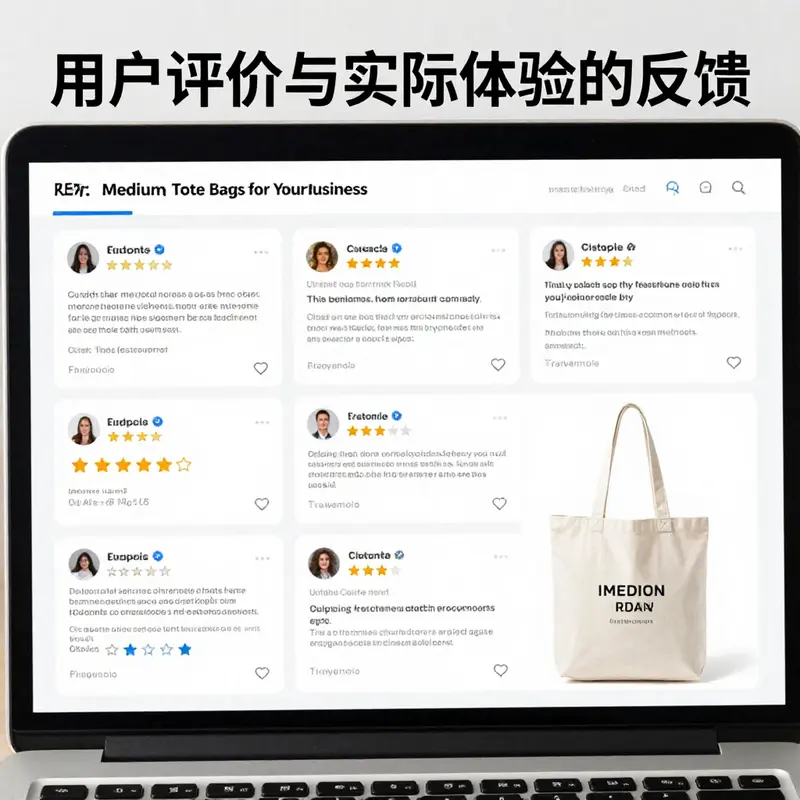 Measurement chart providing standard dimensions for medium tote bags.