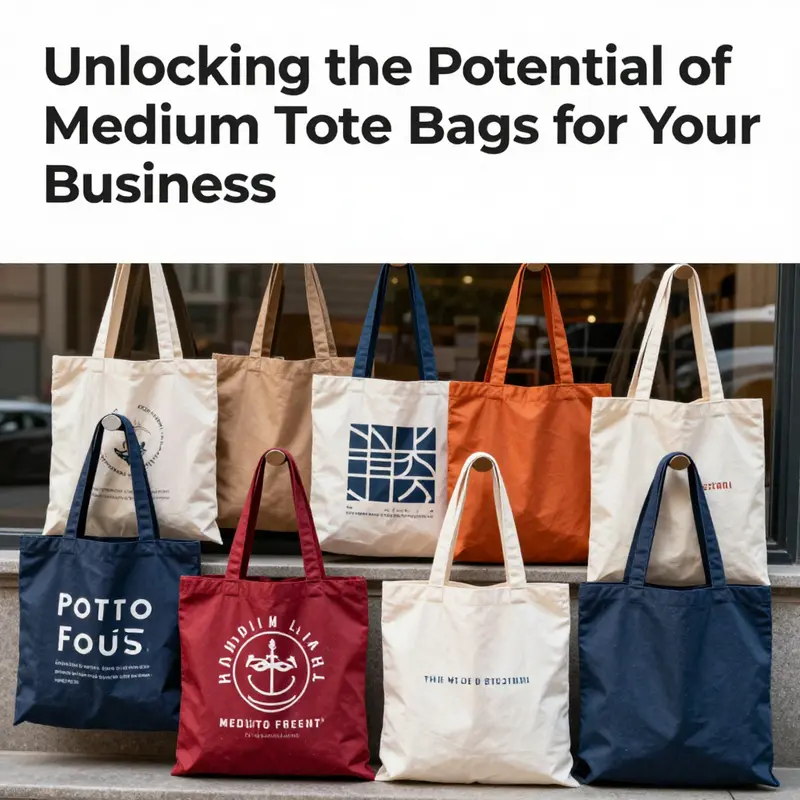 An assortment of medium tote bags characterized by diverse designs and colors, emphasizing their versatility and appeal.