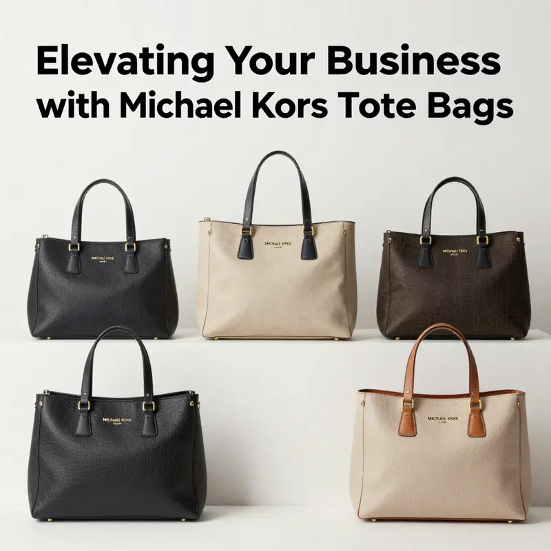 An assortment of Michael Kors tote bags elegantly arranged, illustrating their style and functionality.