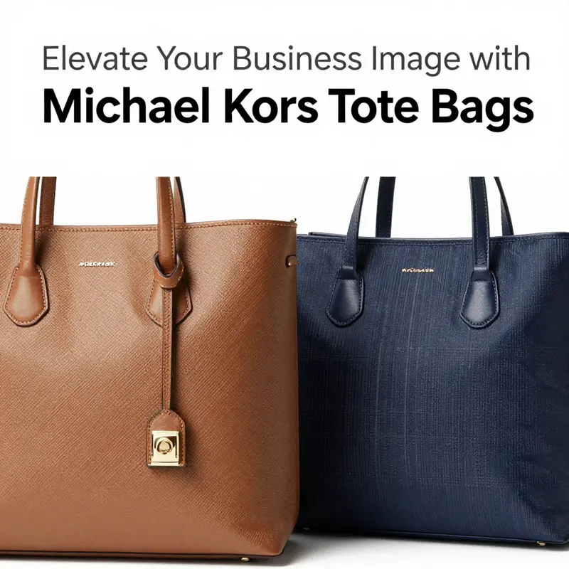 A display of Michael Kors tote bags, emphasizing their elegance and the brand’s commitment to luxury and functionality.