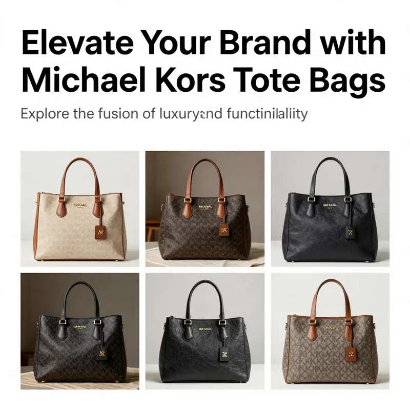 A visually appealing assortment of Michael Kors tote bags showcased in stylish environments.
