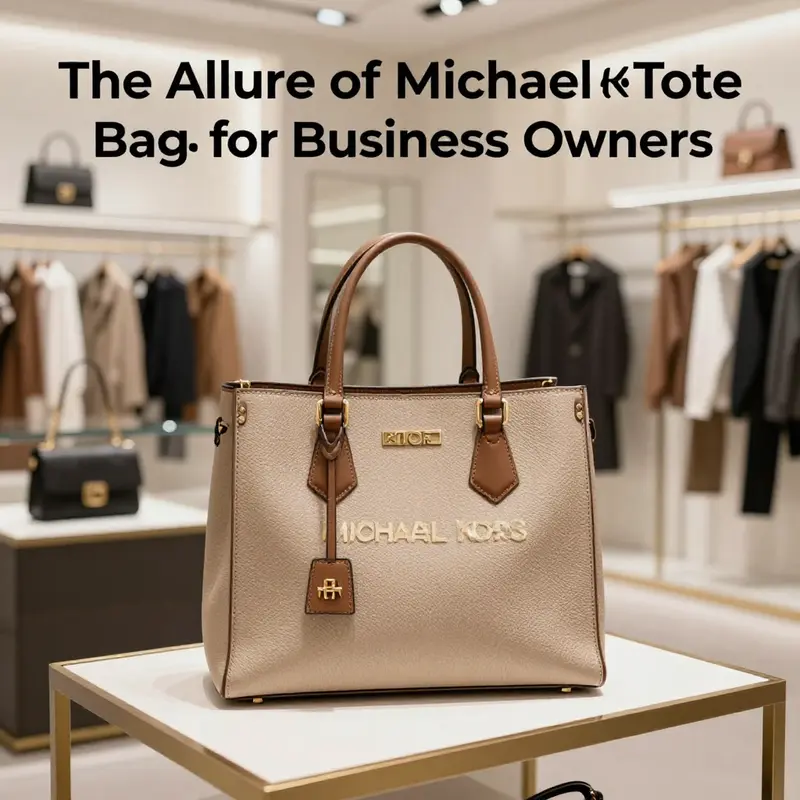 A beautiful Michael Kors tote bag elegantly displayed in a boutique, showcasing its premium quality and design.