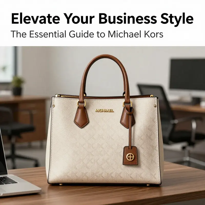 A Michael Kors tote displayed in a contemporary office environment, highlighting its elegance and professional appeal.