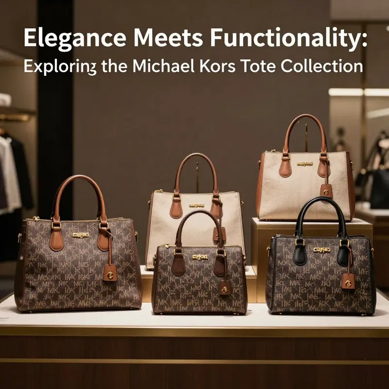 A collection of elegant Michael Kors totes displayed artfully, showcasing their design and functionality.