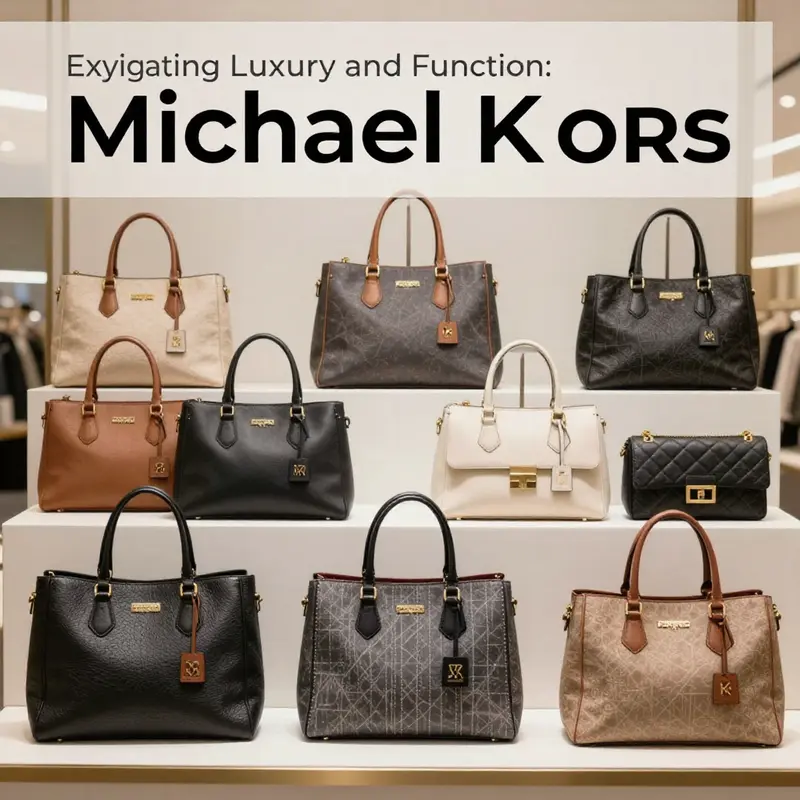 A diverse collection of Michael Kors tote bags highlighting various designs and colors.