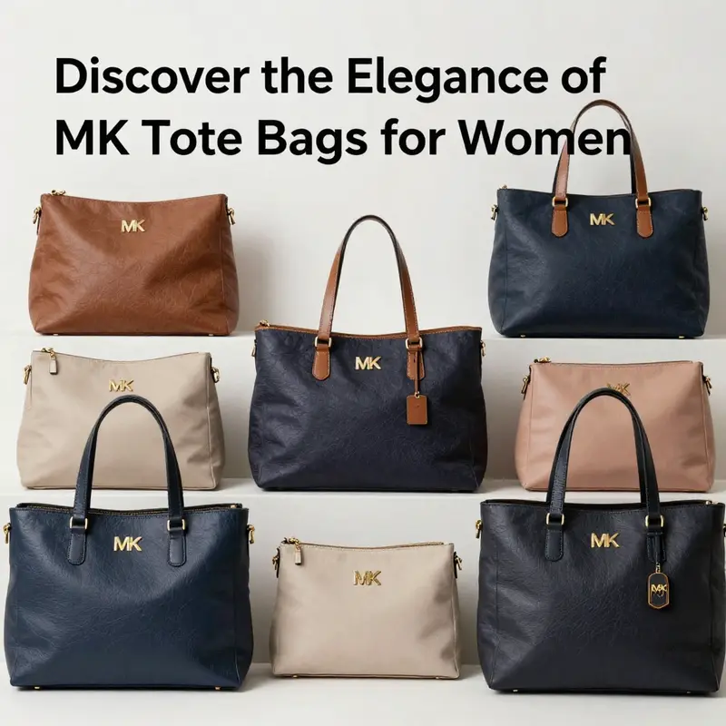 Various MK tote bags demonstrating sophisticated design and spacious interiors for practical use.