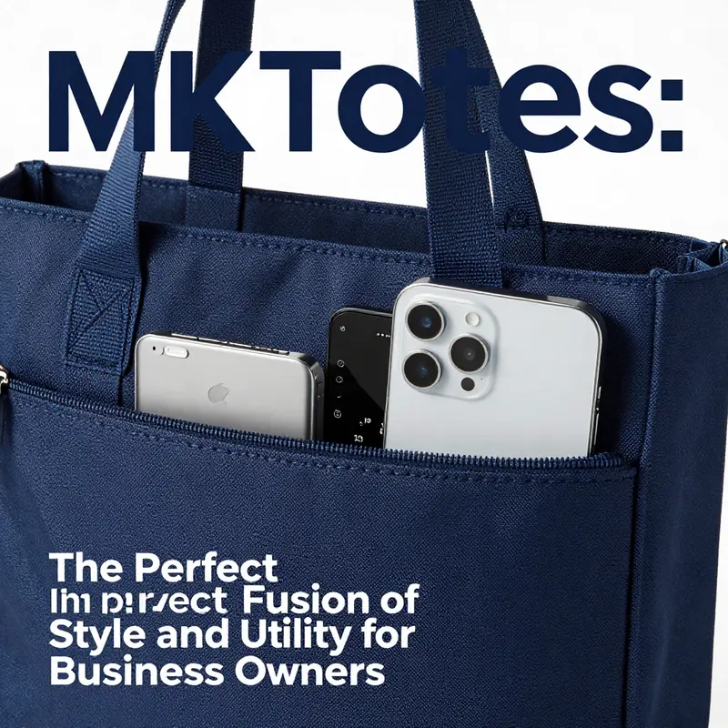 The MK tote exemplifying its dual purpose of fashion and practicality in a professional setting.