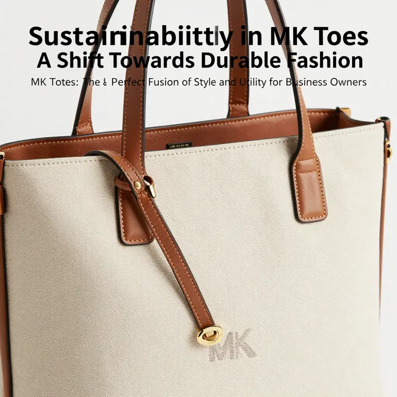 The MK tote exemplifying its dual purpose of fashion and practicality in a professional setting.