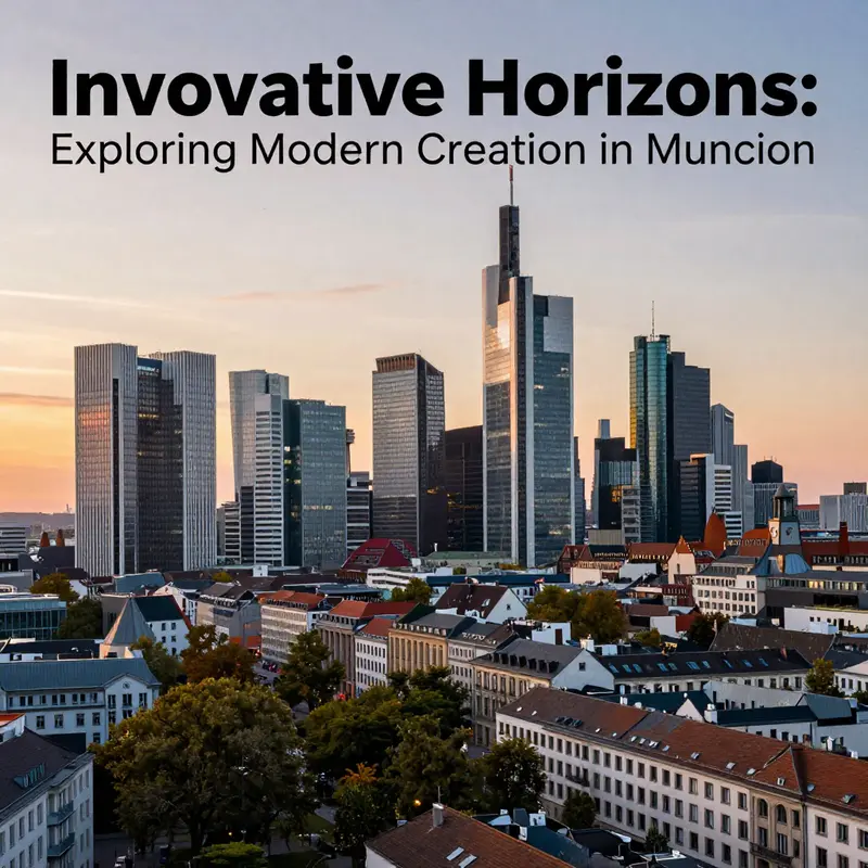 A stunning sunset view of Munich's skyline highlighting the juxtaposition of historical and modern architecture.