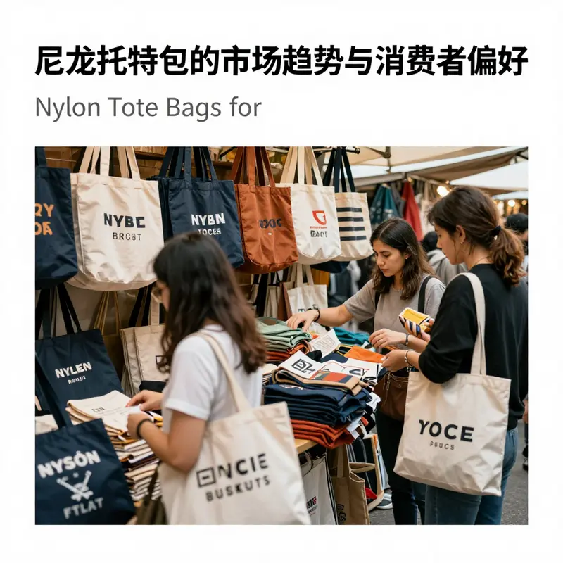 Demonstrating the water-resistant capability of a nylon tote bag in a rainy outdoor setting.