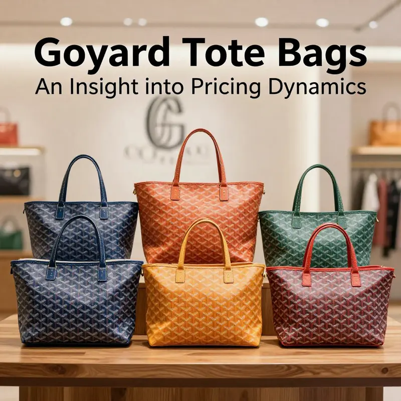 A selection of Goyard tote bags representing their official pricing structure.