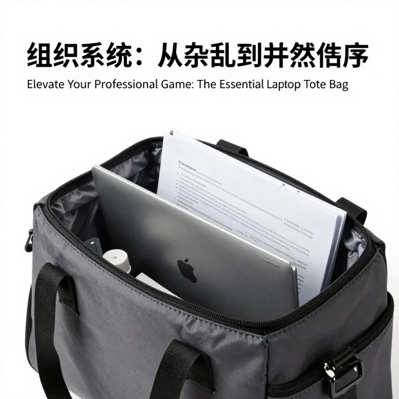 The essential features of a laptop tote bag, designed for protection and convenience.