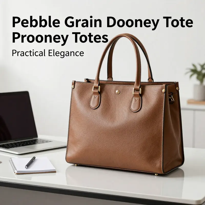 The Pebble Grain Dooney Tote exemplifies practical elegance in a professional setting.