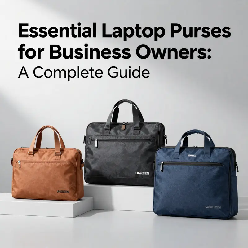 An array of recommended laptop purses, specifically curated for the professional needs of business owners.