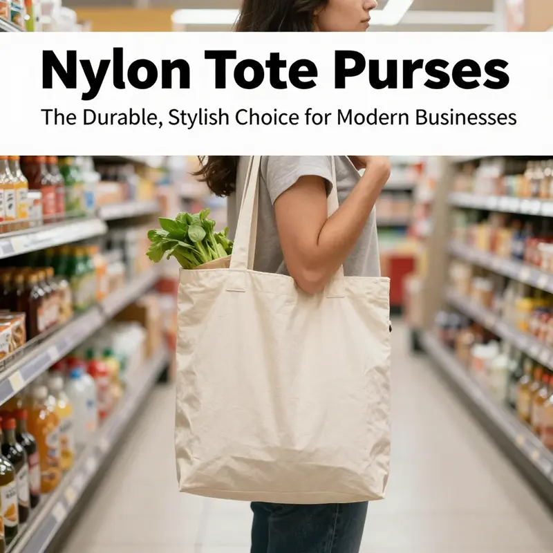 Nylon tote purses exhibiting high-quality materials and reinforced designs.