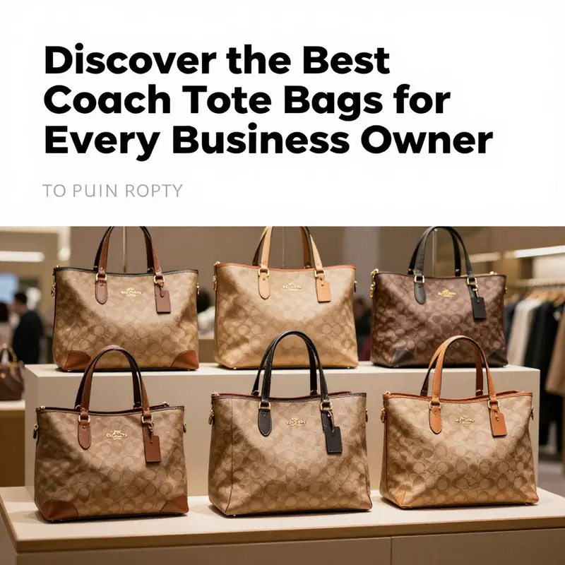 A display of various premium Coach tote bags, showcasing options for professional settings.