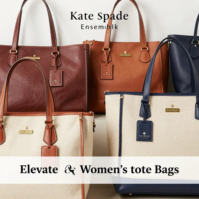 A collection of popular Kate Spade tote bag styles highlighting different colors and designs.