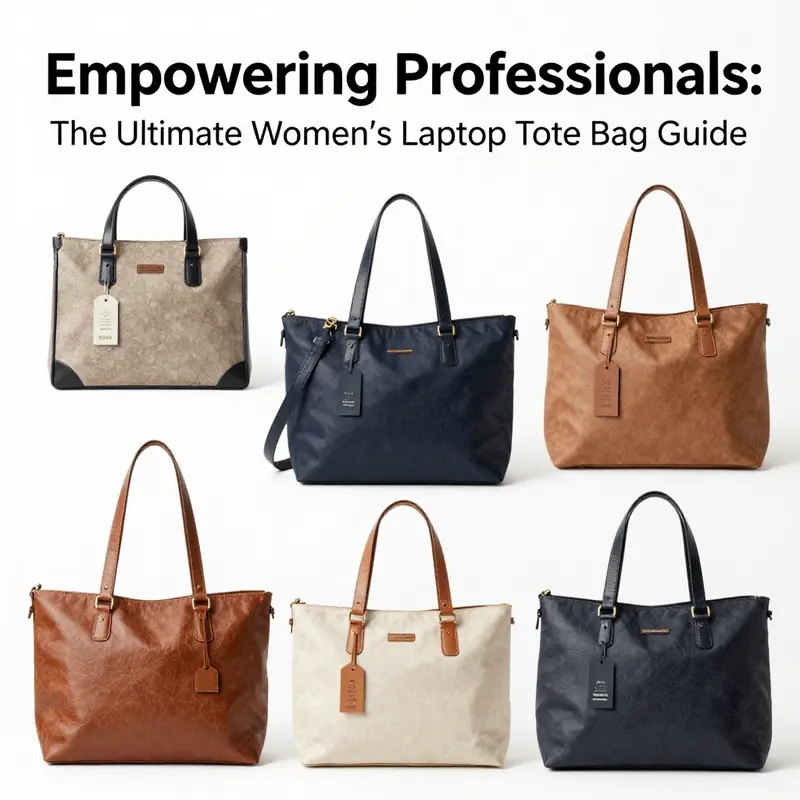 A women’s laptop tote bag showcasing its ample size and well-organized interior.