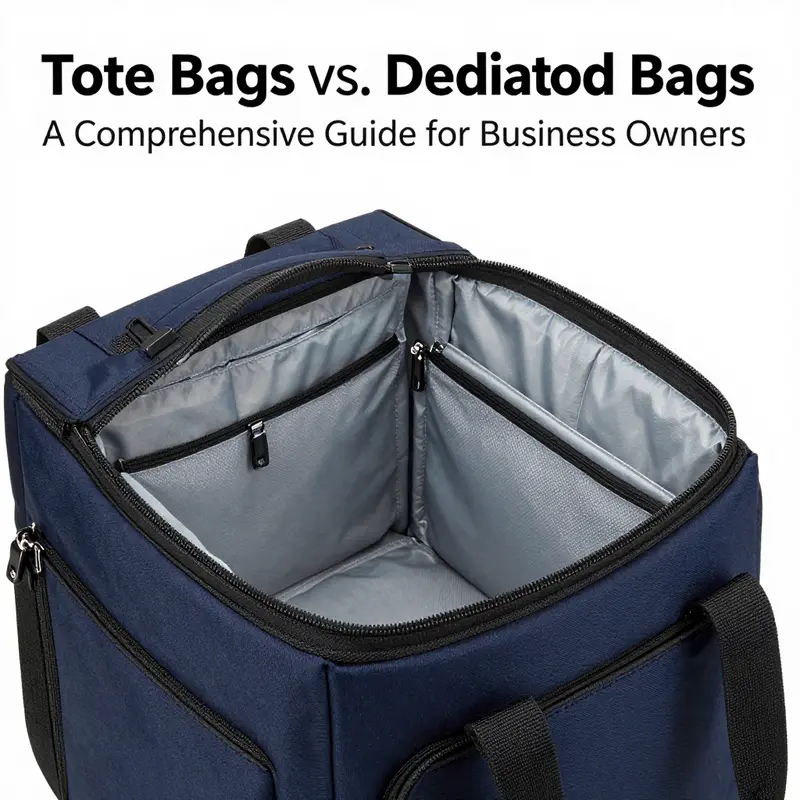 Comparison of a tote bag with a laptop sleeve alongside a dedicated laptop bag showcasing their unique designs.