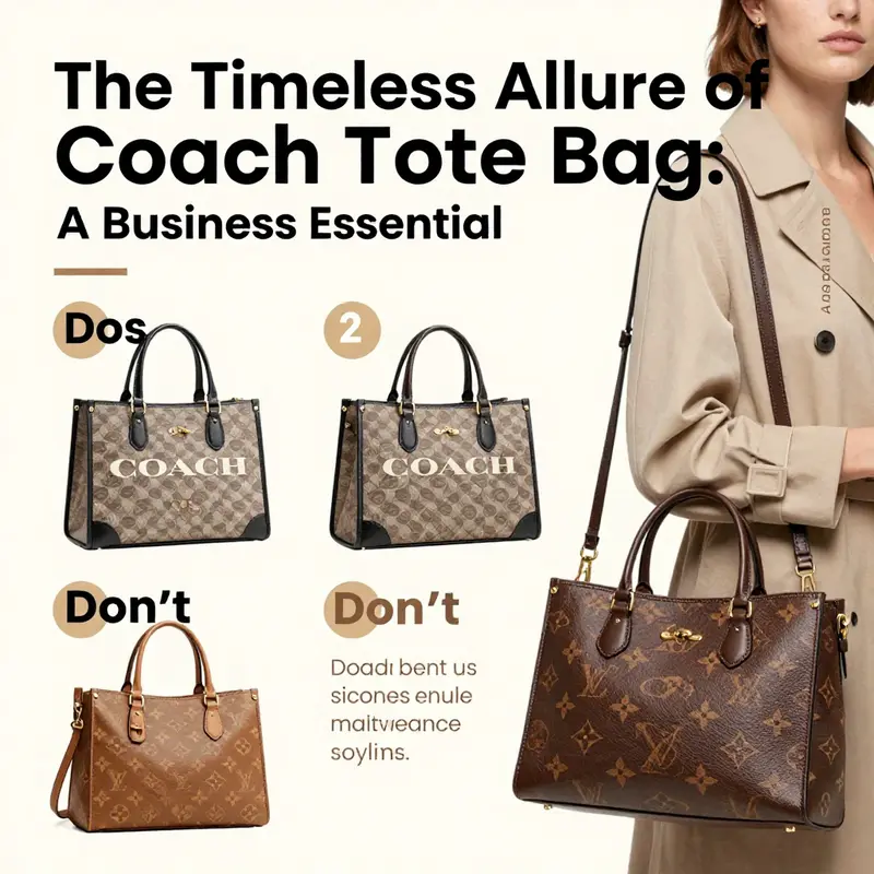 A timeline showcasing the evolution of Coach tote bags from past to present.