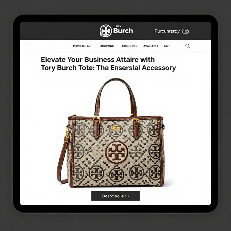 The Tory Burch tote—an icon of elegance and functionality for business owners.