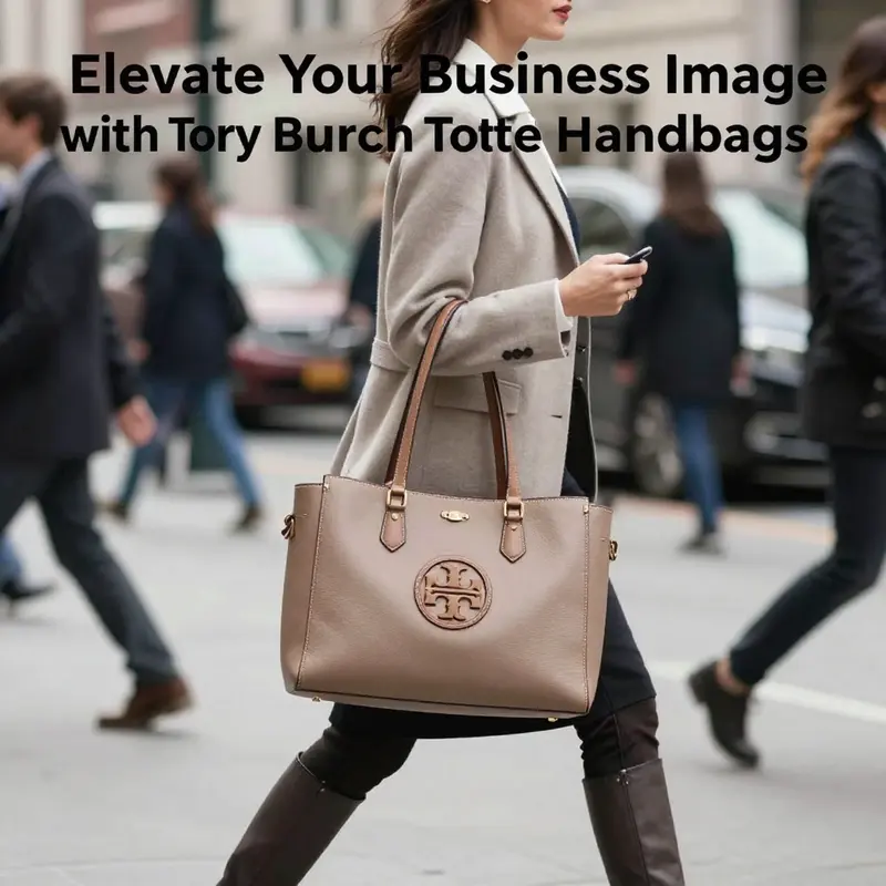 The Tory Burch Romy Tote, the embodiment of classic elegance and quality, fits perfectly in a business setting.
