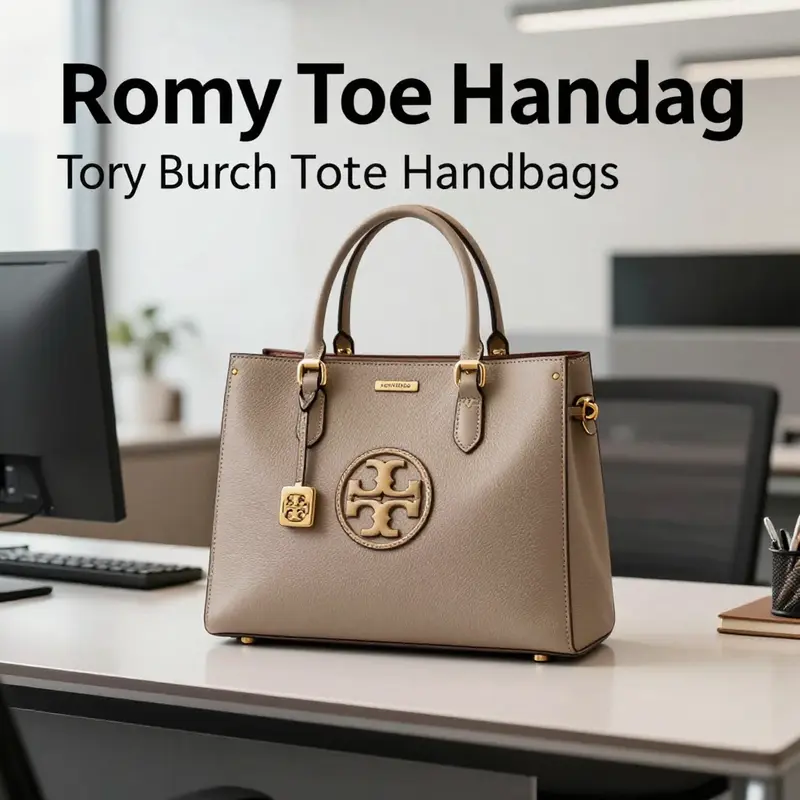 The Tory Burch Romy Tote, the embodiment of classic elegance and quality, fits perfectly in a business setting.