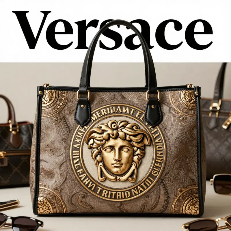 The Medusa ’95 emblem is a hallmark of Versace’s iconic design, epitomizing luxury and elegance.