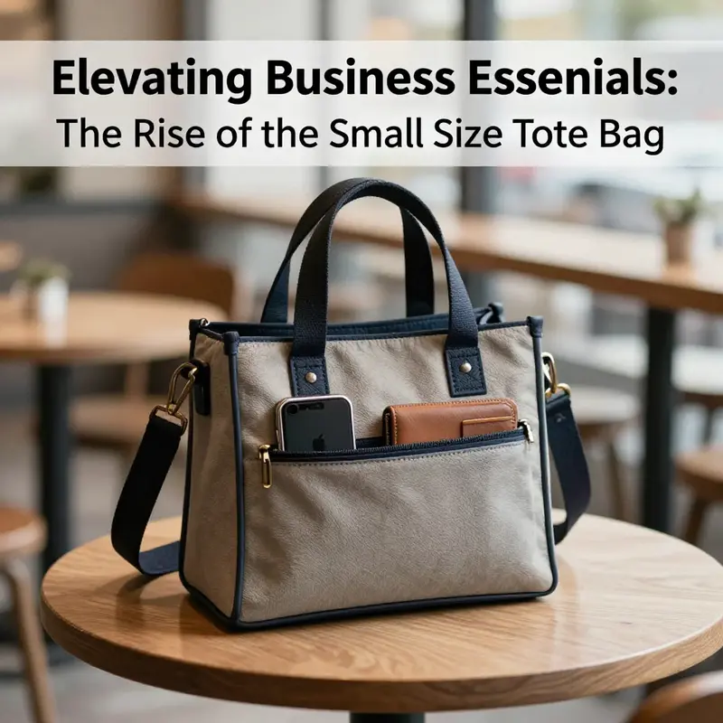 An example of a small size tote bag showcasing its functional design and practicality.