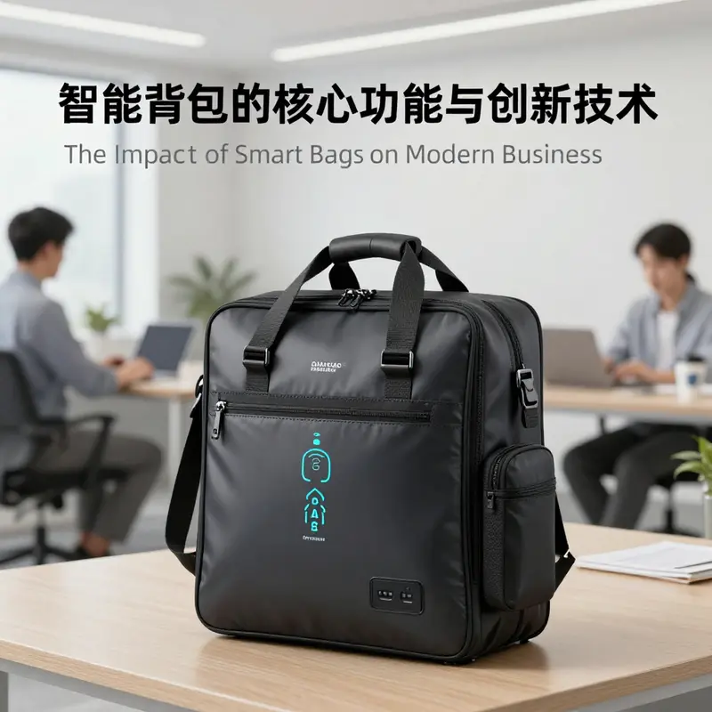Key features of a smart bag designed for professionals, showcasing its innovative functionalities.