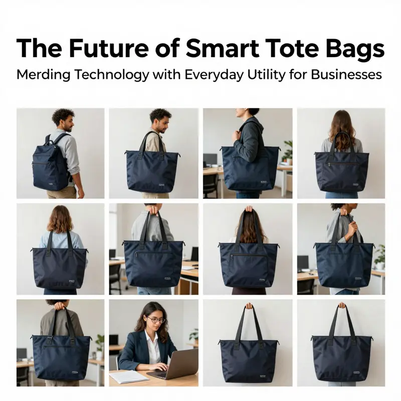 Showcasing the advanced technological features of smart tote bags.