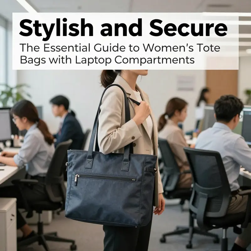 An elegant tote bag showcasing a padded laptop compartment, demonstrating its stylish design and functionality.