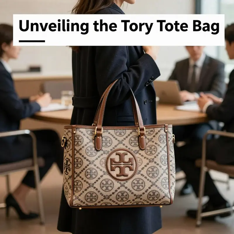 The Tory Mini Tote, a blend of functionality and chic design, ideal for daily use by professionals.