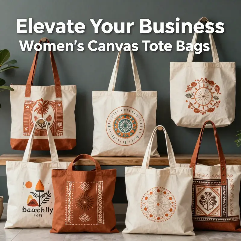A collection showcasing the diversity of women’s canvas tote styles and their specific uses.