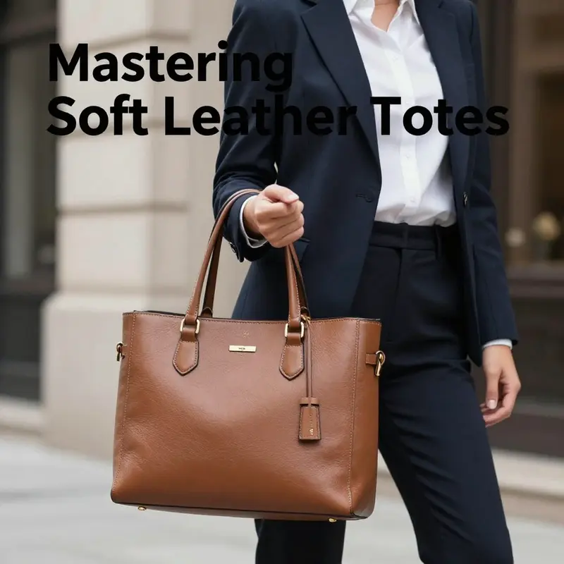 Visual representation of the structural differences between soft and structured leather totes.