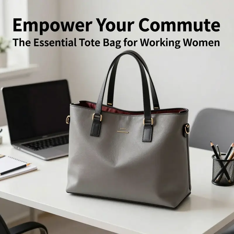 A stylish tote bag showcasing its design features suitable for the professional environment.