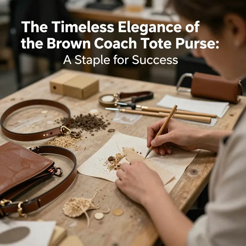 The intricate craftsmanship and luxurious materials of the Brown Coach Tote.