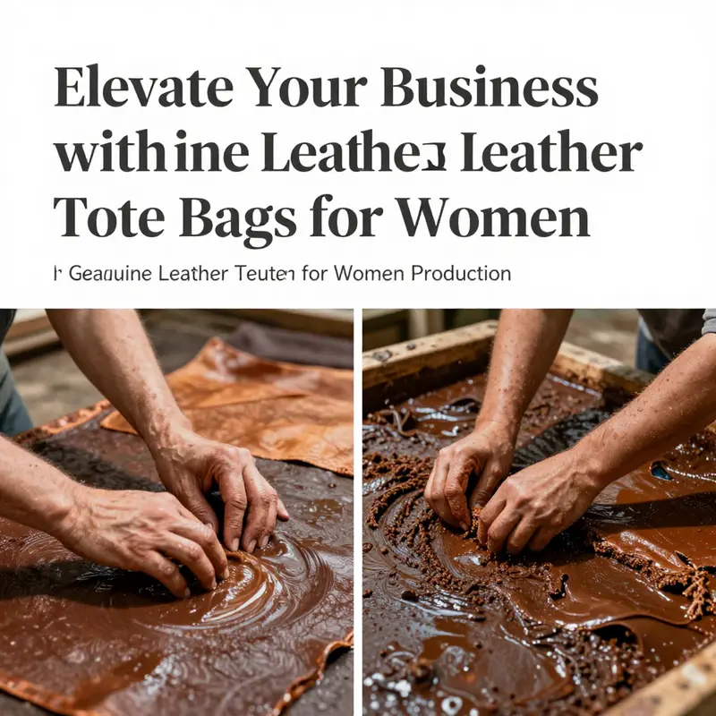 An assortment of trendy genuine leather tote bags showcasing diverse styles and functionalities.