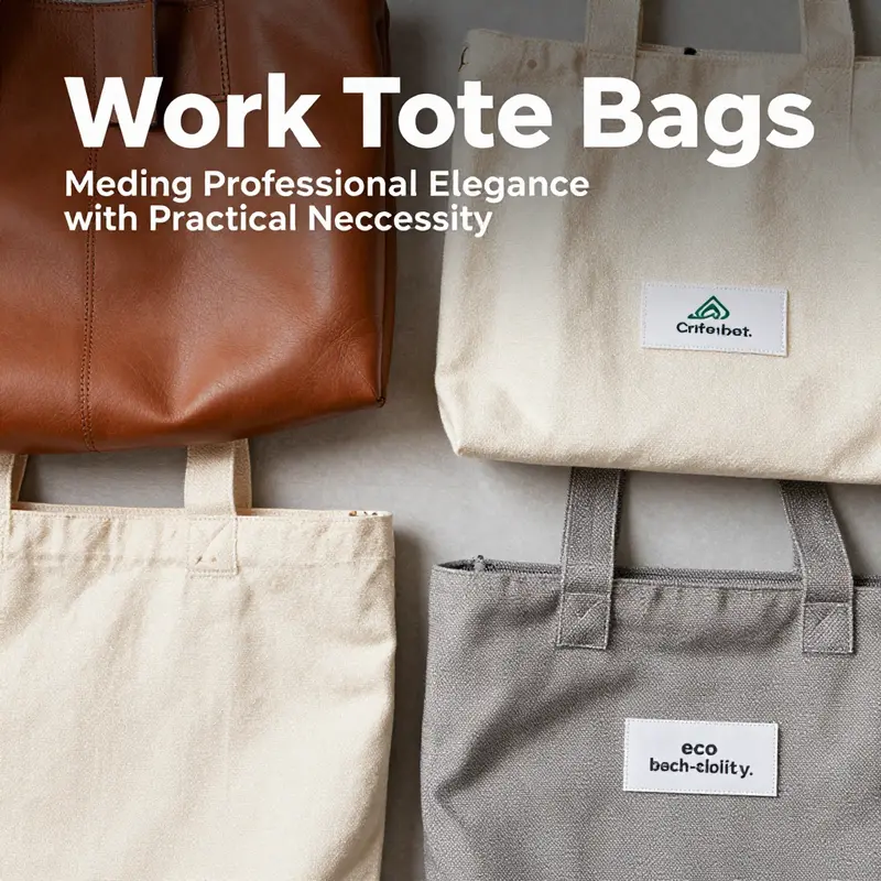 A showcase of evolving styles of work tote bags, highlighting their transformation over time.