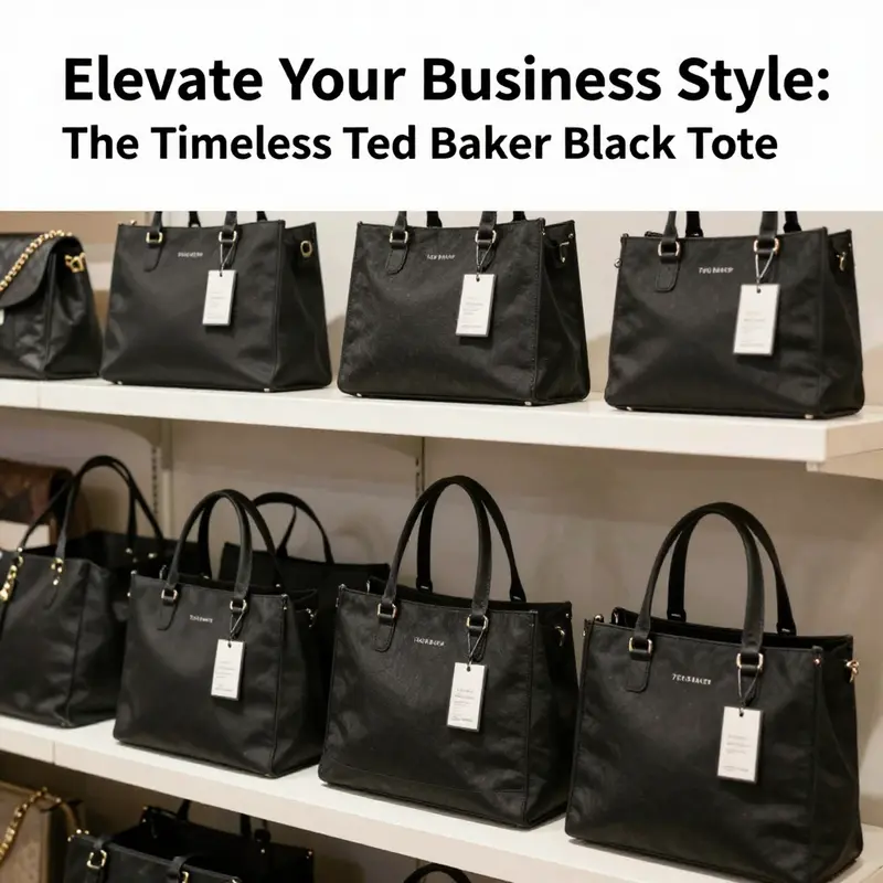 The iconic design of the Ted Baker black tote, emphasizing its premium materials and craftsmanship.