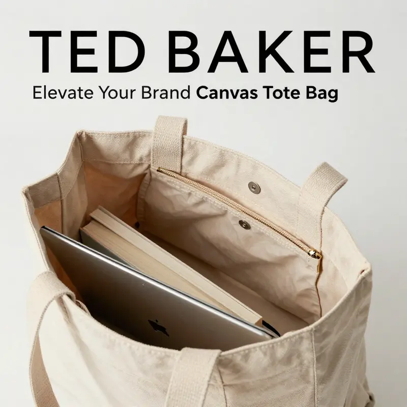 Highlighting the exquisite design and craftsmanship of the Ted Baker Canvas Tote Bag.