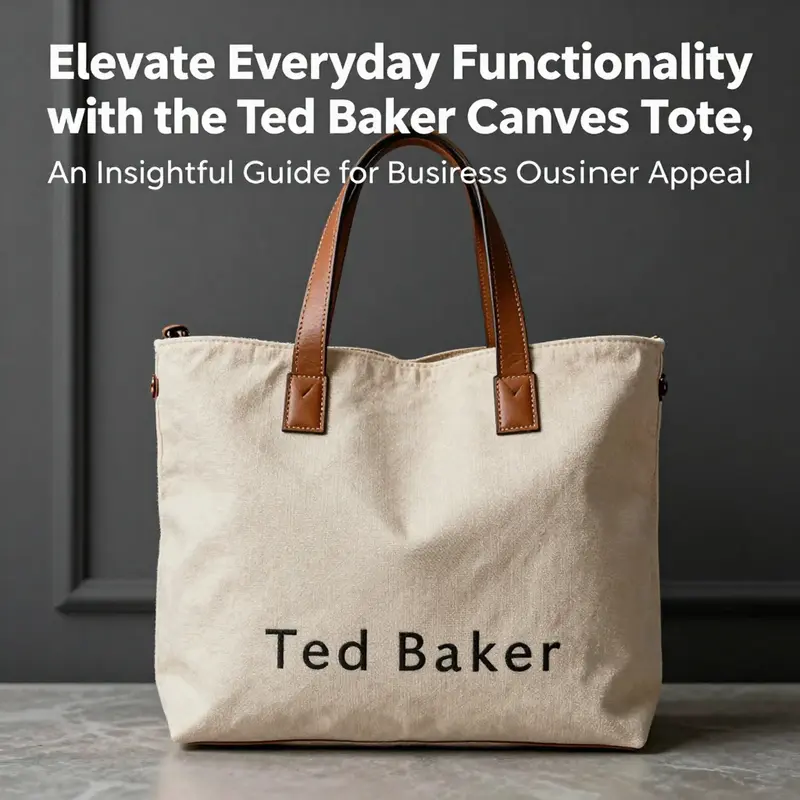 An elegant representation of the Ted Baker canvas tote, highlighting its design and utility in fashionable environments.