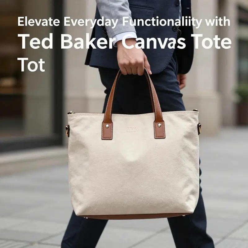 The intricate design features of the Ted Baker canvas tote highlighting its quality and unique aesthetics.