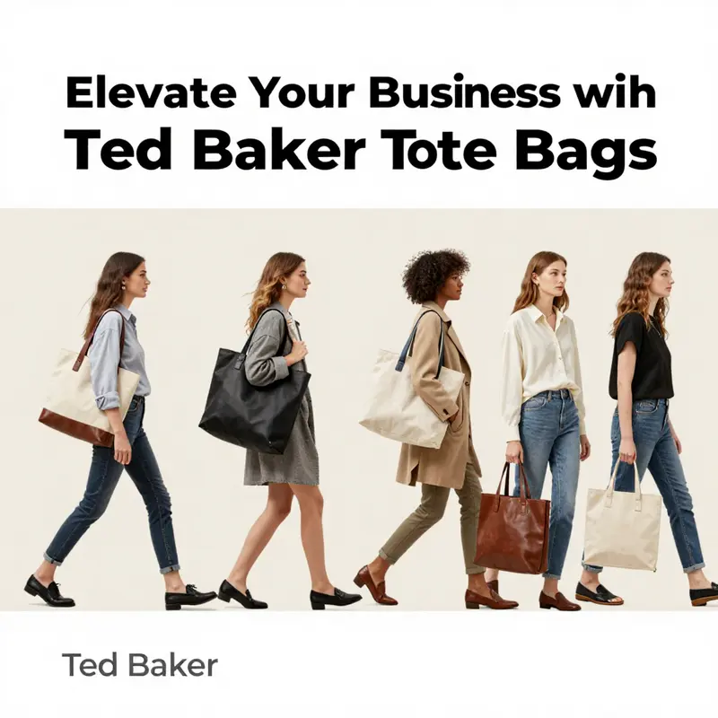 A vibrant display of Ted Baker tote bags highlighting diverse designs and functional styles.