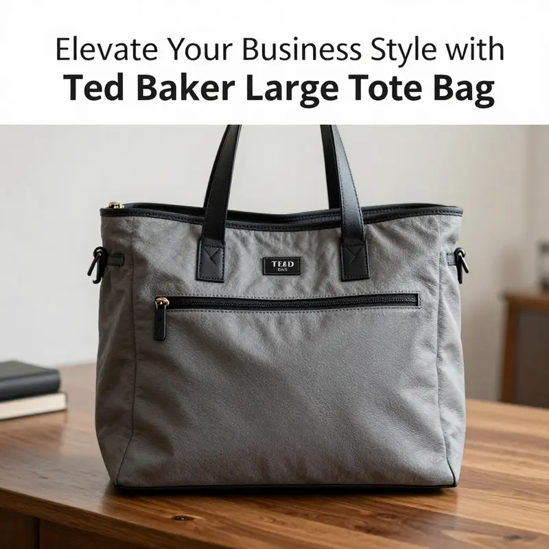 Detailing the essential features of the Ted Baker large tote bag.