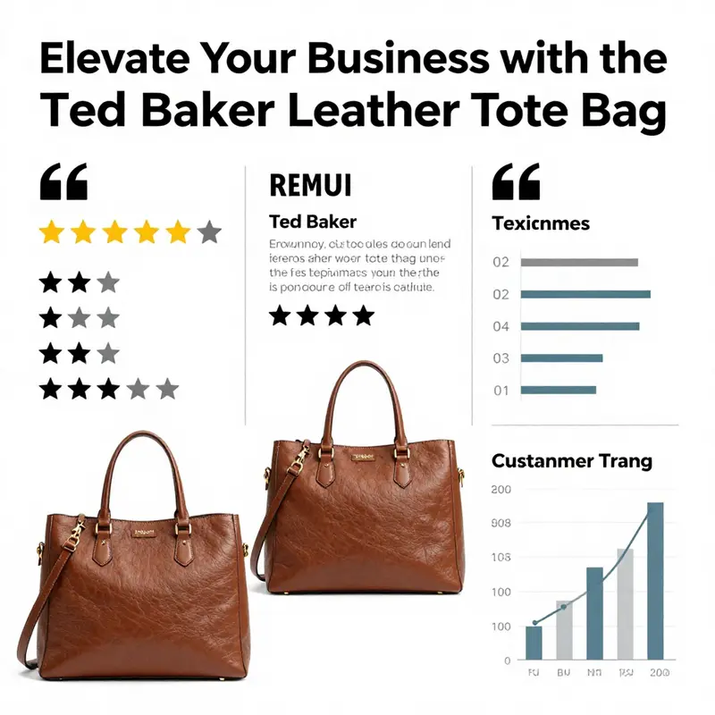 Detailing of the Ted Baker Leather Tote Bag, highlighting its elegant design and quality materials.