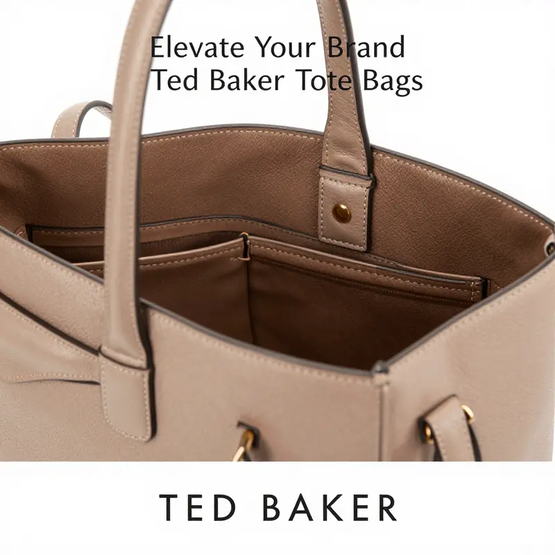 An elegant Ted Baker tote bag highlighting its unique design elements.