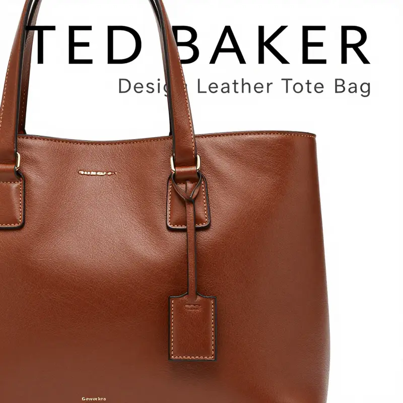 Detailing of the Ted Baker Leather Tote Bag, highlighting its elegant design and quality materials.
